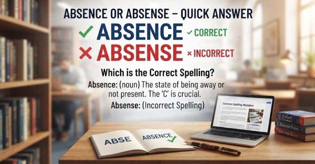 Absence or Absense – Quick Answer
