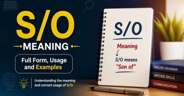 s/o meaning